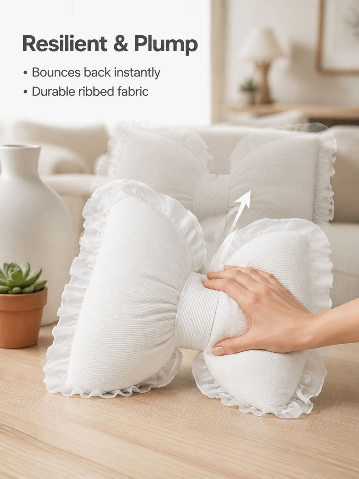 Bow-tie lace sofa cushion