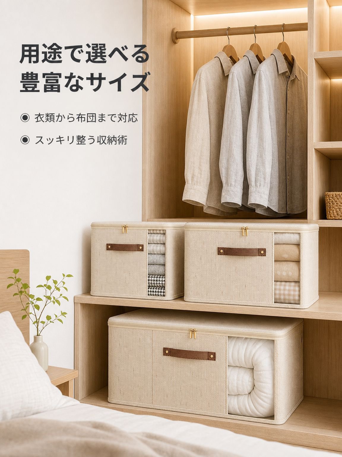 新型天山麻二重窓ジッパーボックス布団収納ボックス