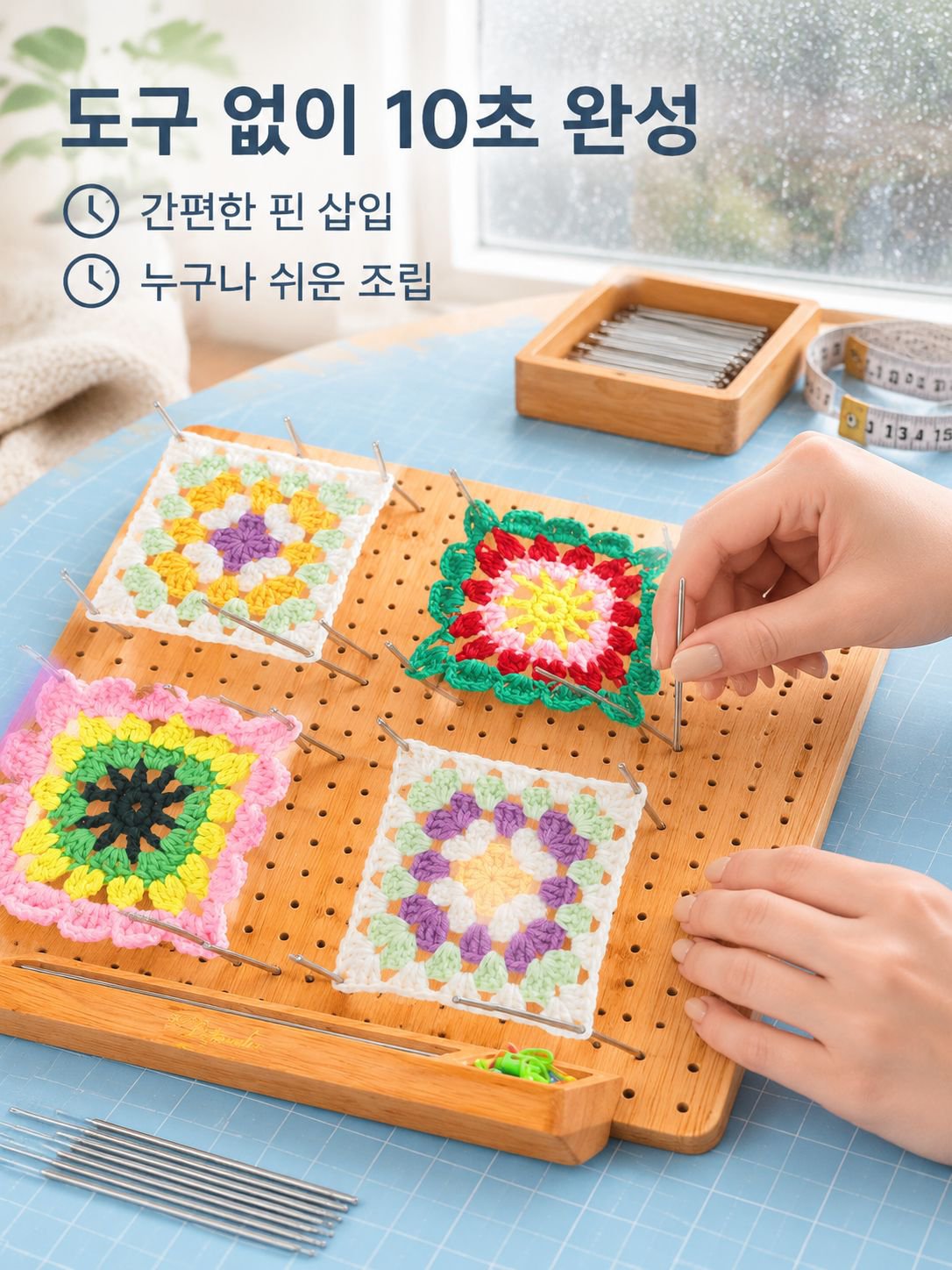 가정용 나무 소재 코바늘 뜨개질 보드