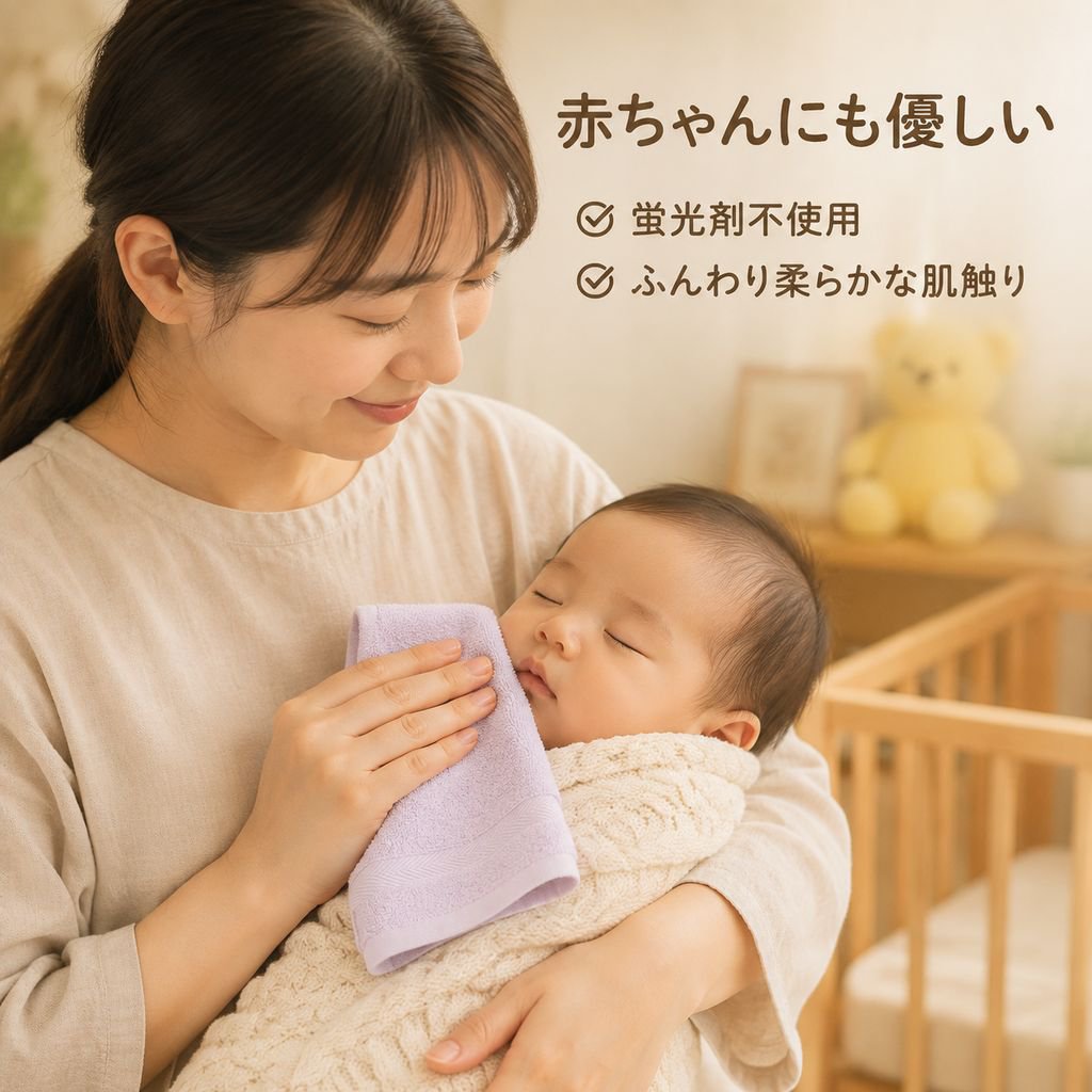 シンプルコットンハンドタオル 吸水速乾