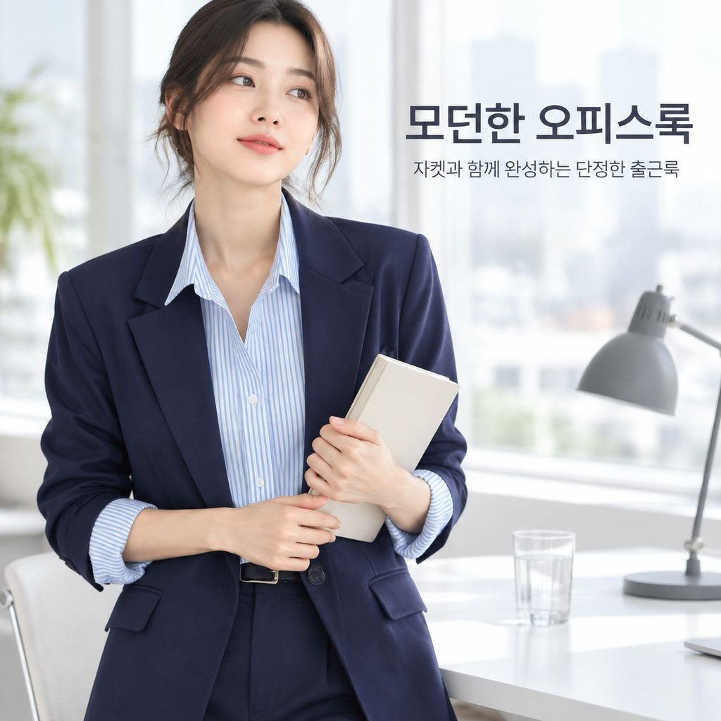 스타일리시한 루즈핏 스트라이프 상의 여성 롱 스타일 한국 디자인 셔츠