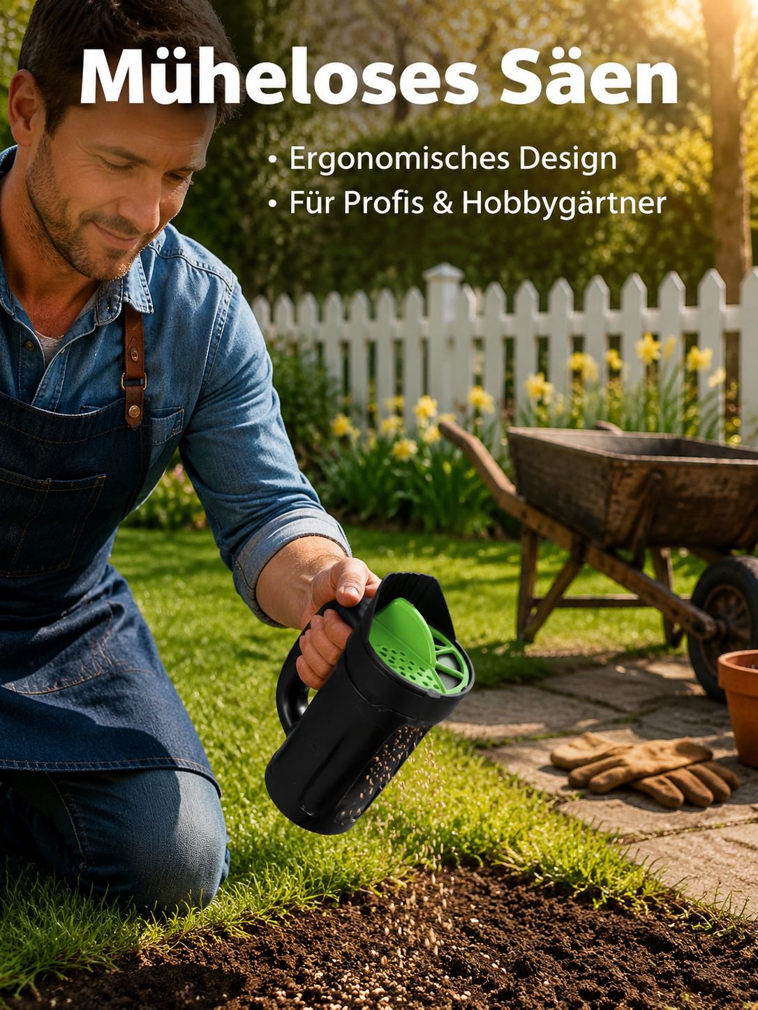 Garten Rasen Gemüse Saatgut Sämaschine Aussaattopf 2,5L Aussaattopf + Aussaatschaufel Gartenarbeit L