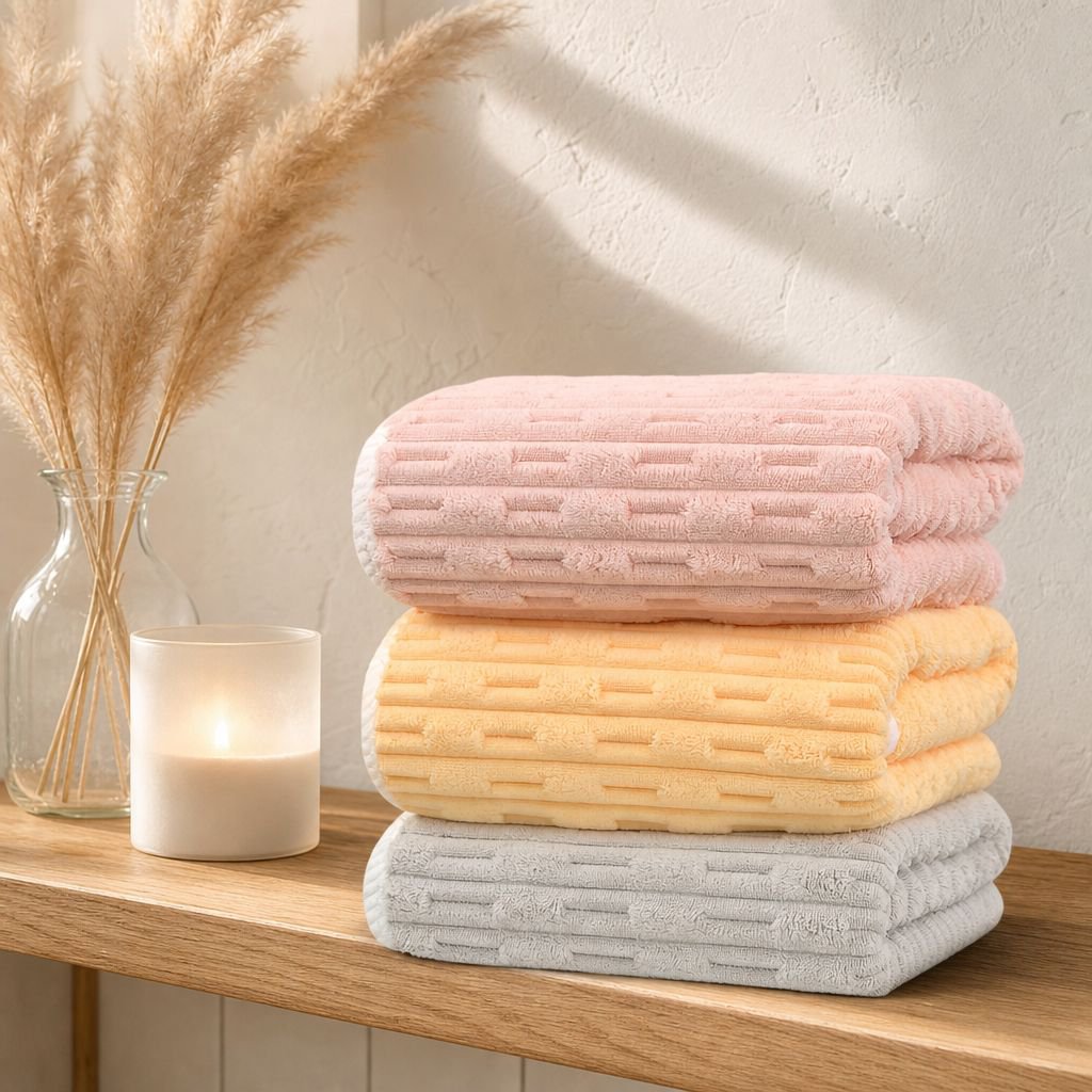 Serviette en corail épaissie, grande taille, super absorbante
