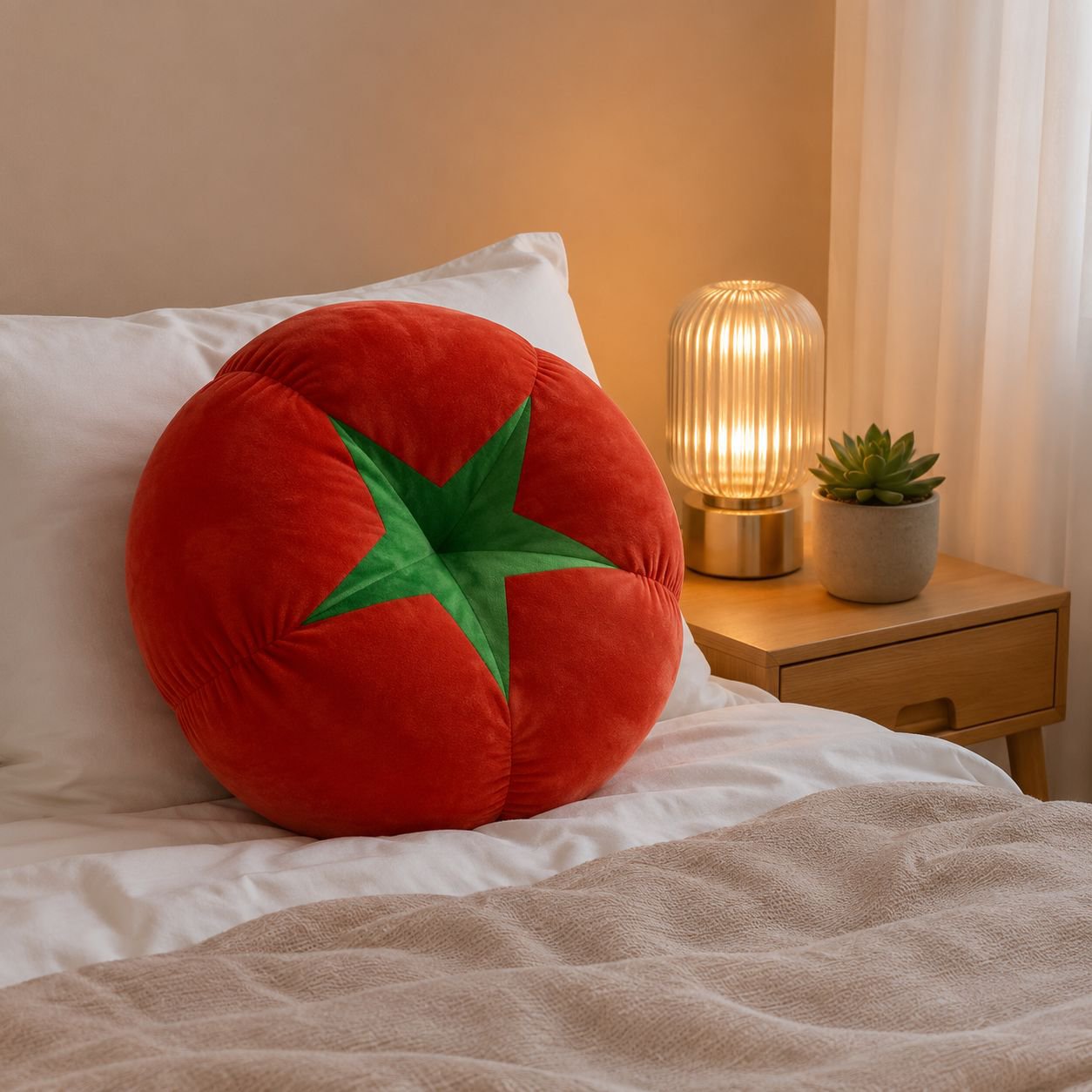 Cute Tomato Pillow for Bed and Sofa Dual-use Cushion