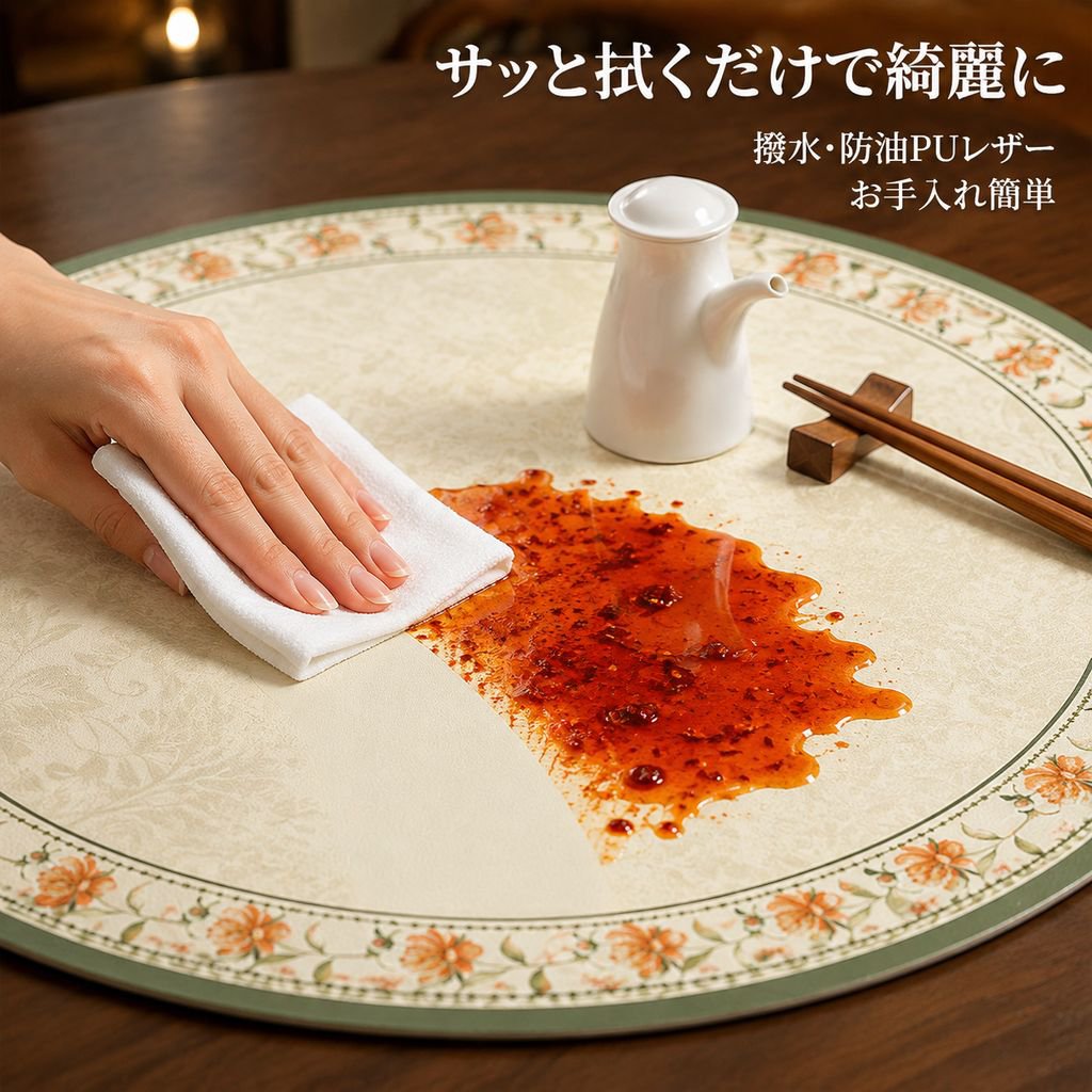 高級感のある丸型リビングテーブル用デスクマット 家庭用