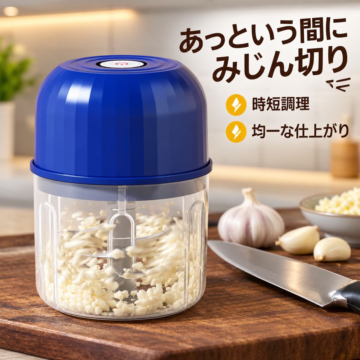 電動ニンニクみじん切り器 多機能 にんにく潰し器 家庭用 フードプロセッサー 肉 薬味 小型チョッパー