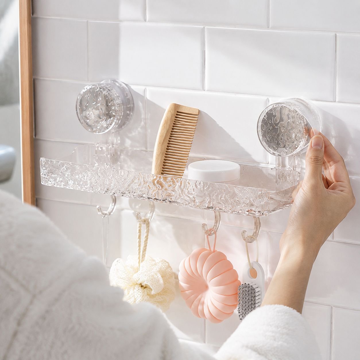 Close-up of glacier pattern design on wall shelf