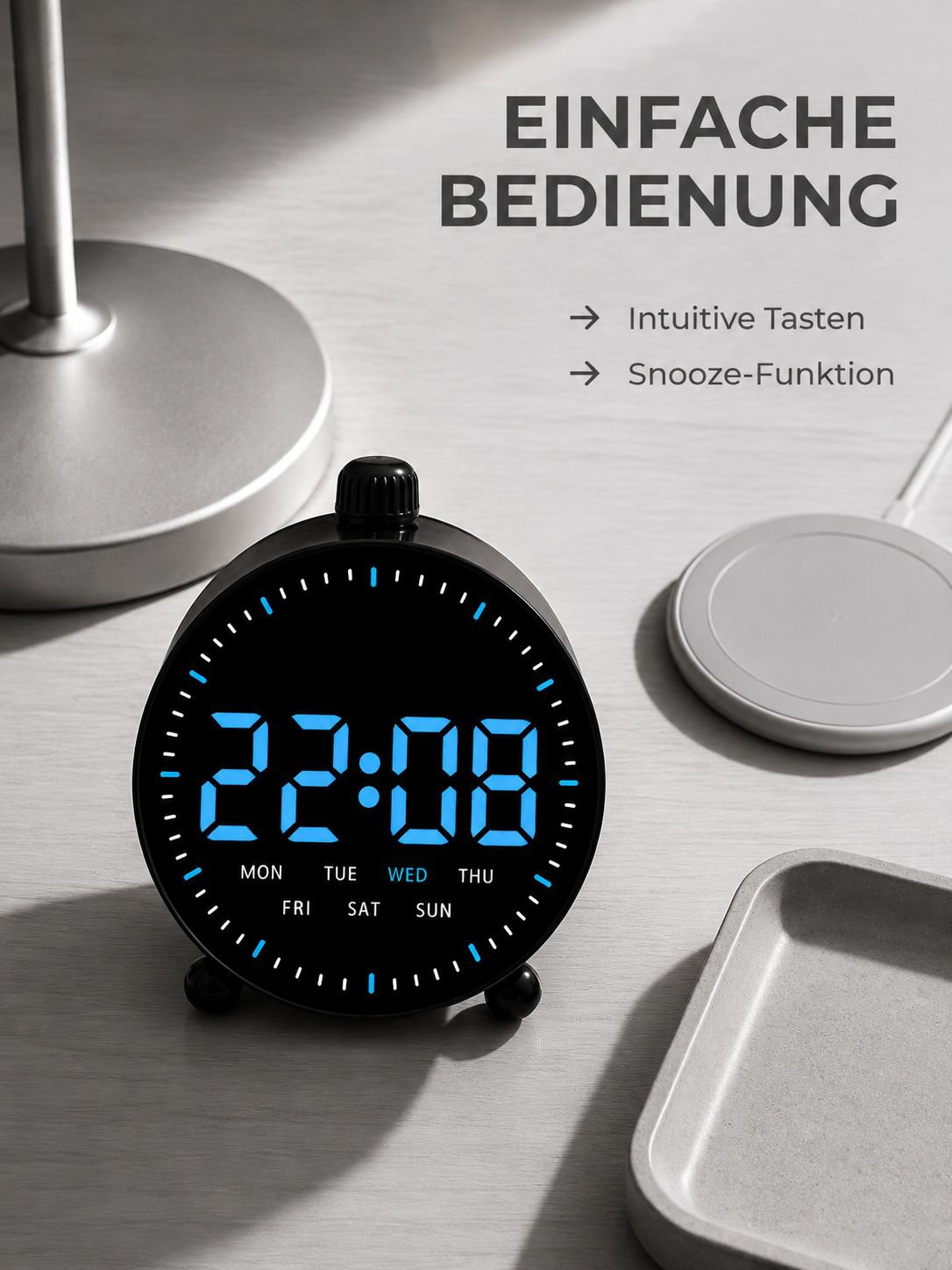 LED Digitaler Wecker Multifunktionaler Timer Kompakte Uhr