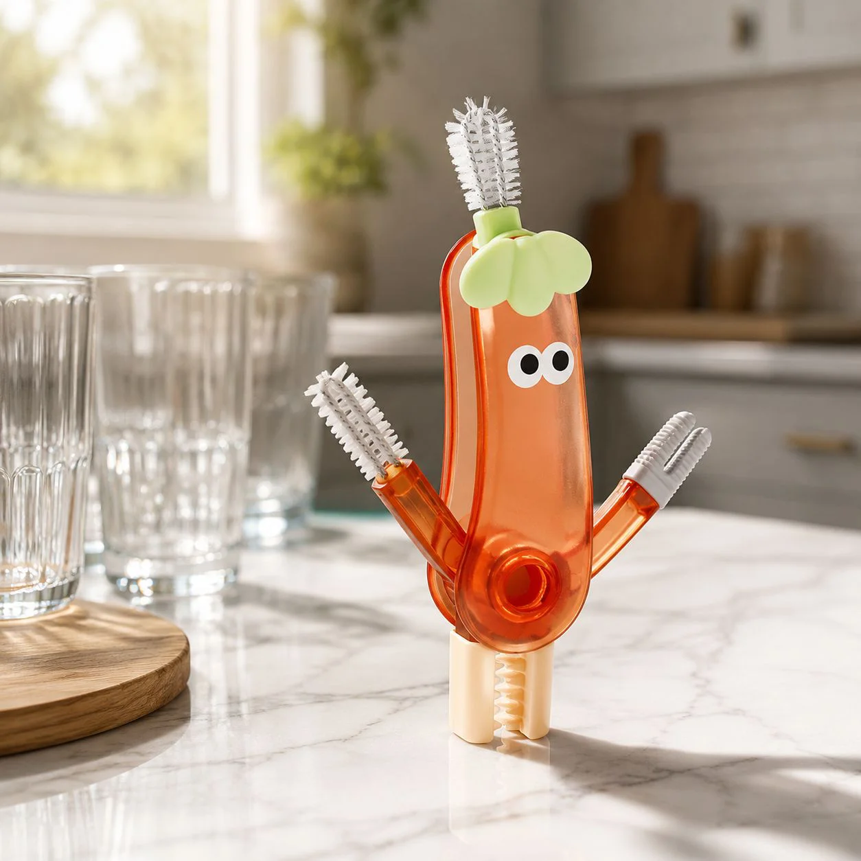 Multi-purpose Eggplant Cup Lid Cleaning Brush
