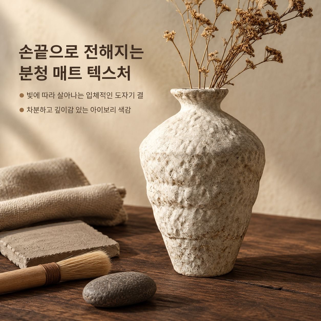와비사비 빈티지 징더전 도자기 화병 화이트 프로스트 대형 꽃꽂이 수경재배 인테리어 오브제