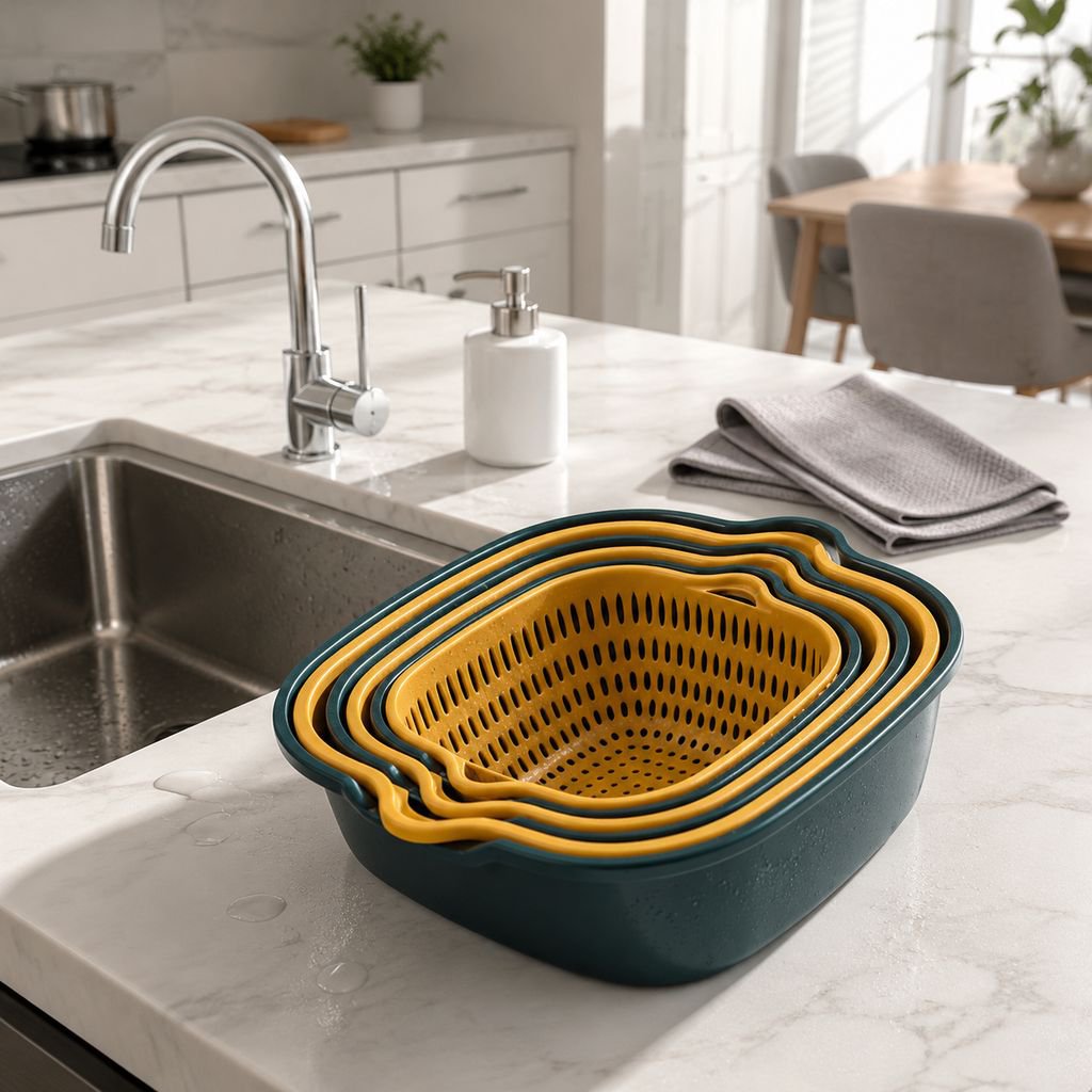 Panier de lavage à légumes double couche