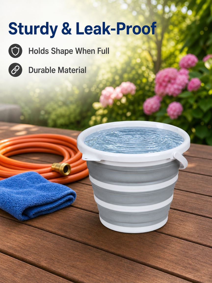 Foldable water bucket, car wash bucket, outdoor travel fishing bucket, water storage bucket, lightwe