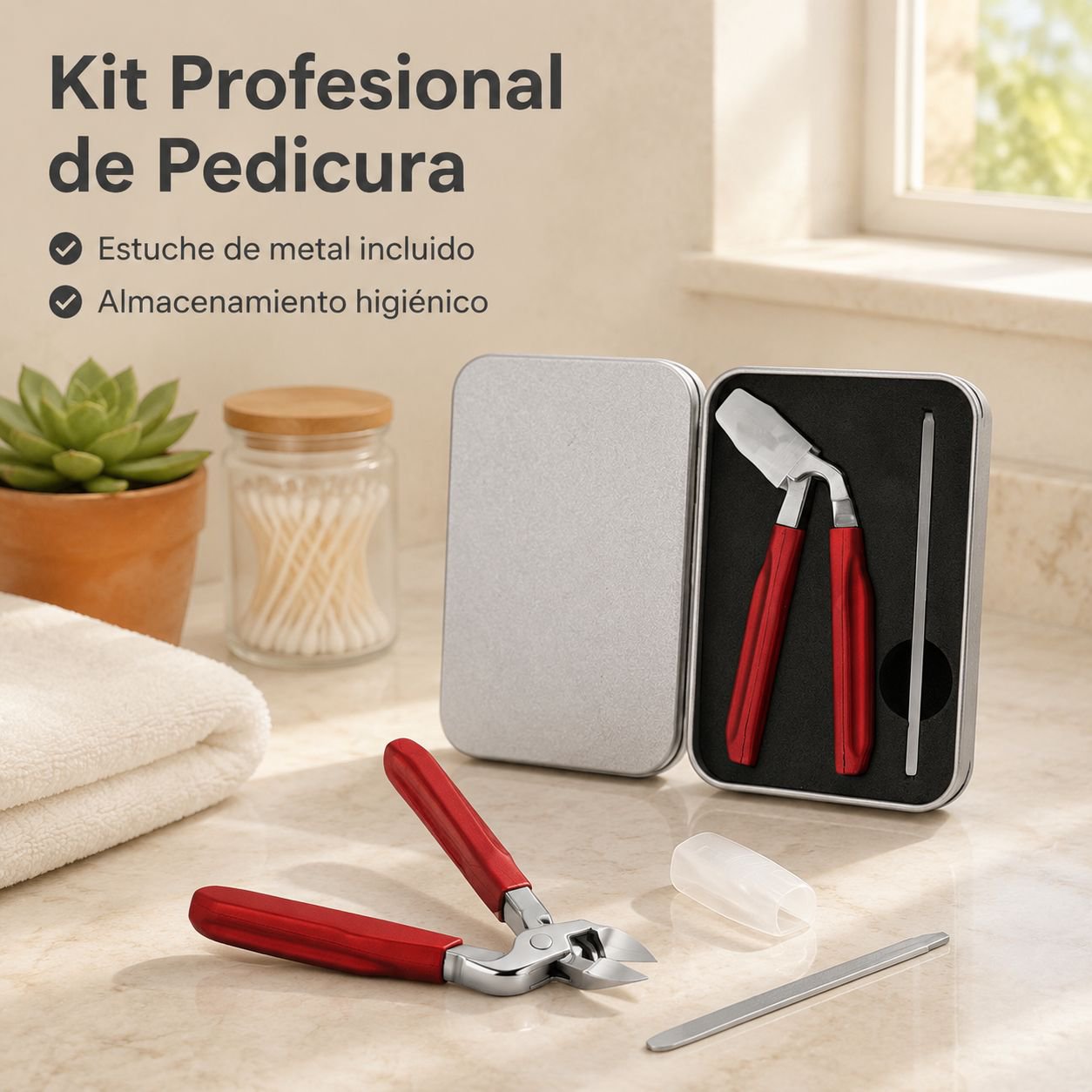 Pinza Cortauñas de Punta Inclinada para Manicura y Pedicura