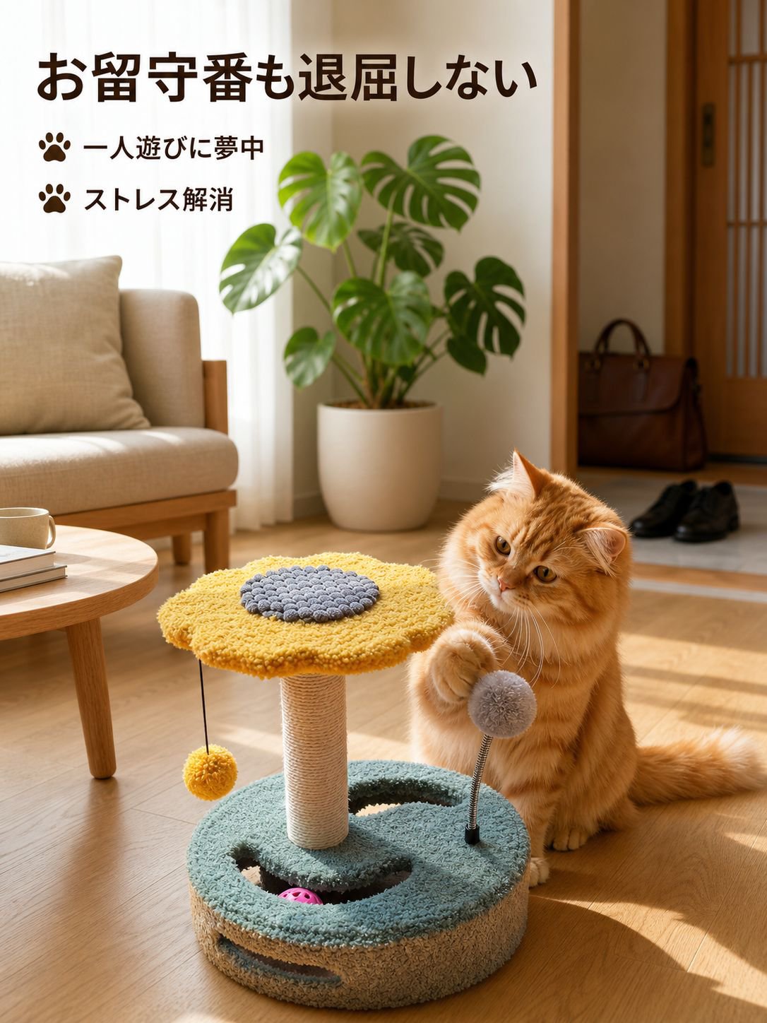 猫用回転盤タイプ爪とぎトイ