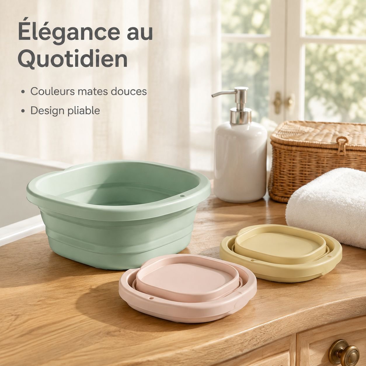 Bassin de lavage pliable portable