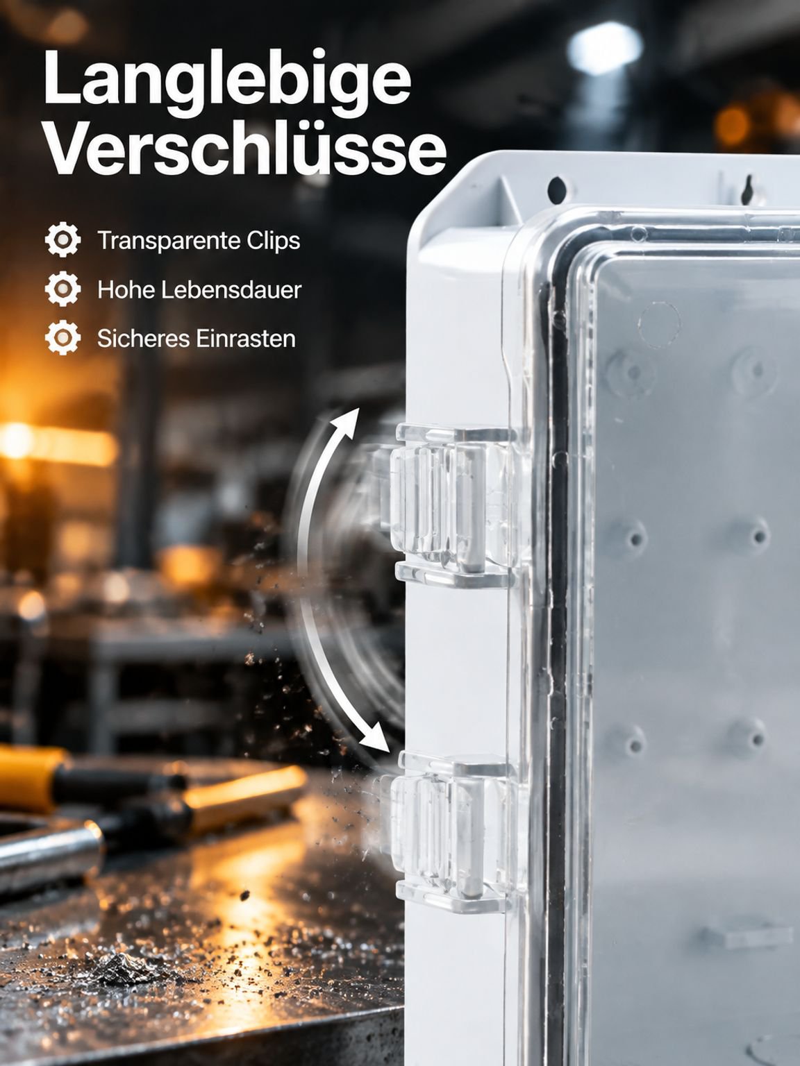 Robuster Elektroverteilerkasten aus witterungsbeständigem Kunststoff