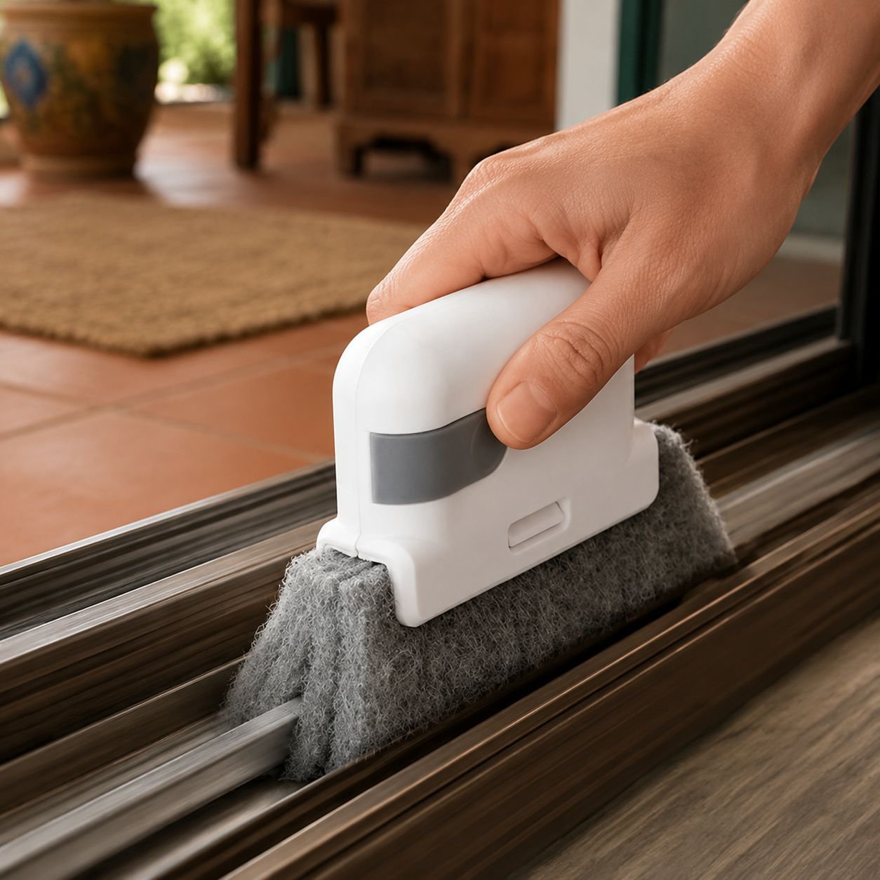 Cepillo multifuncional para limpieza profunda de ventanas