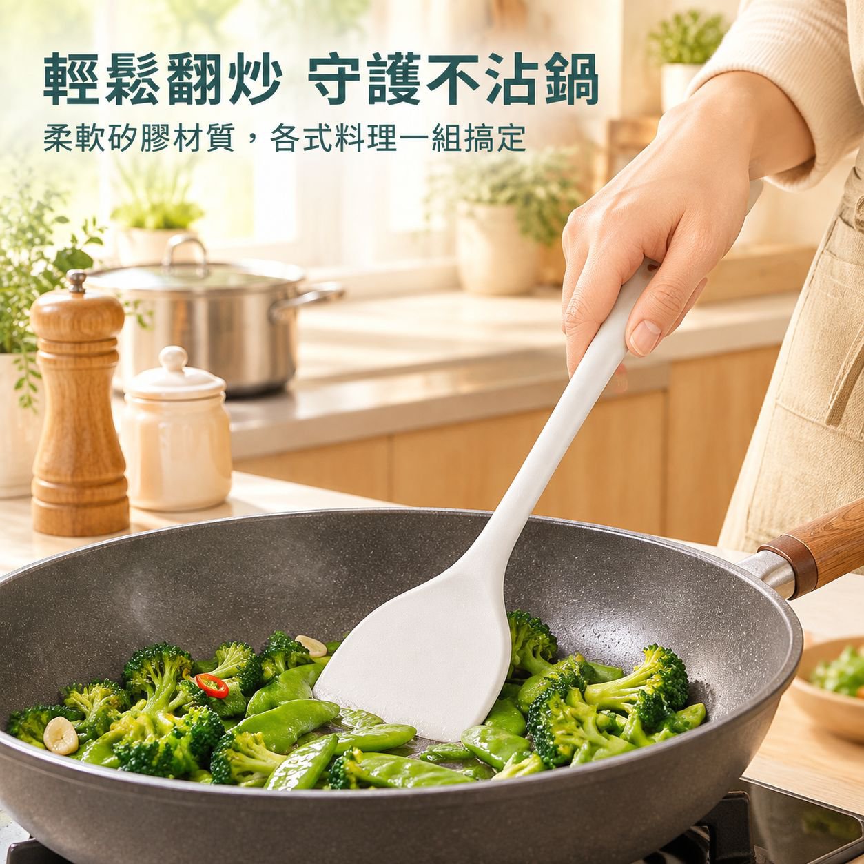 矽膠鏟子不沾鍋專用炒菜鏟子漏湯勺廚具套裝耐高溫食品級矽膠鍋鏟