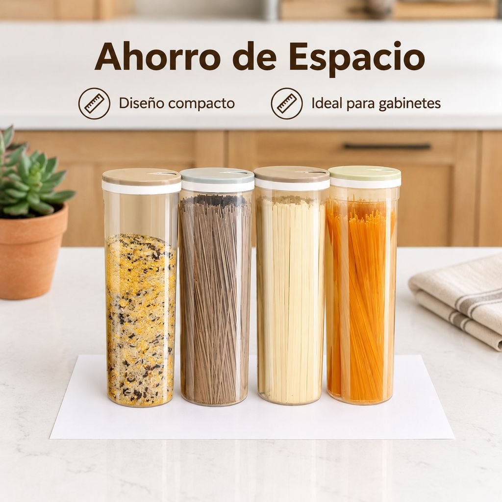 Contenedor Hermético Para Pasta Y Granos Organizador De Cocina
