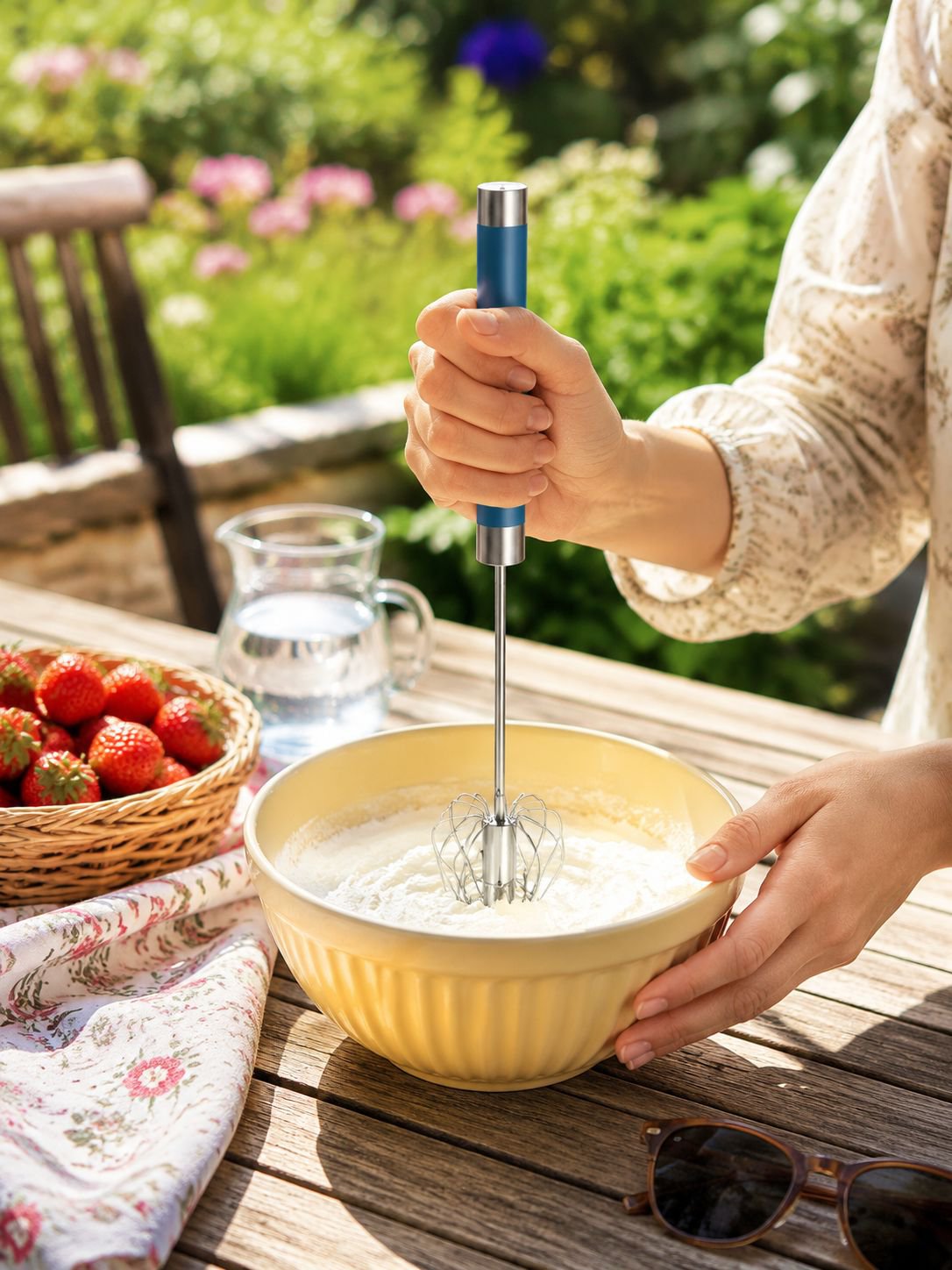 Easy to clean rust-resistant hand whisk