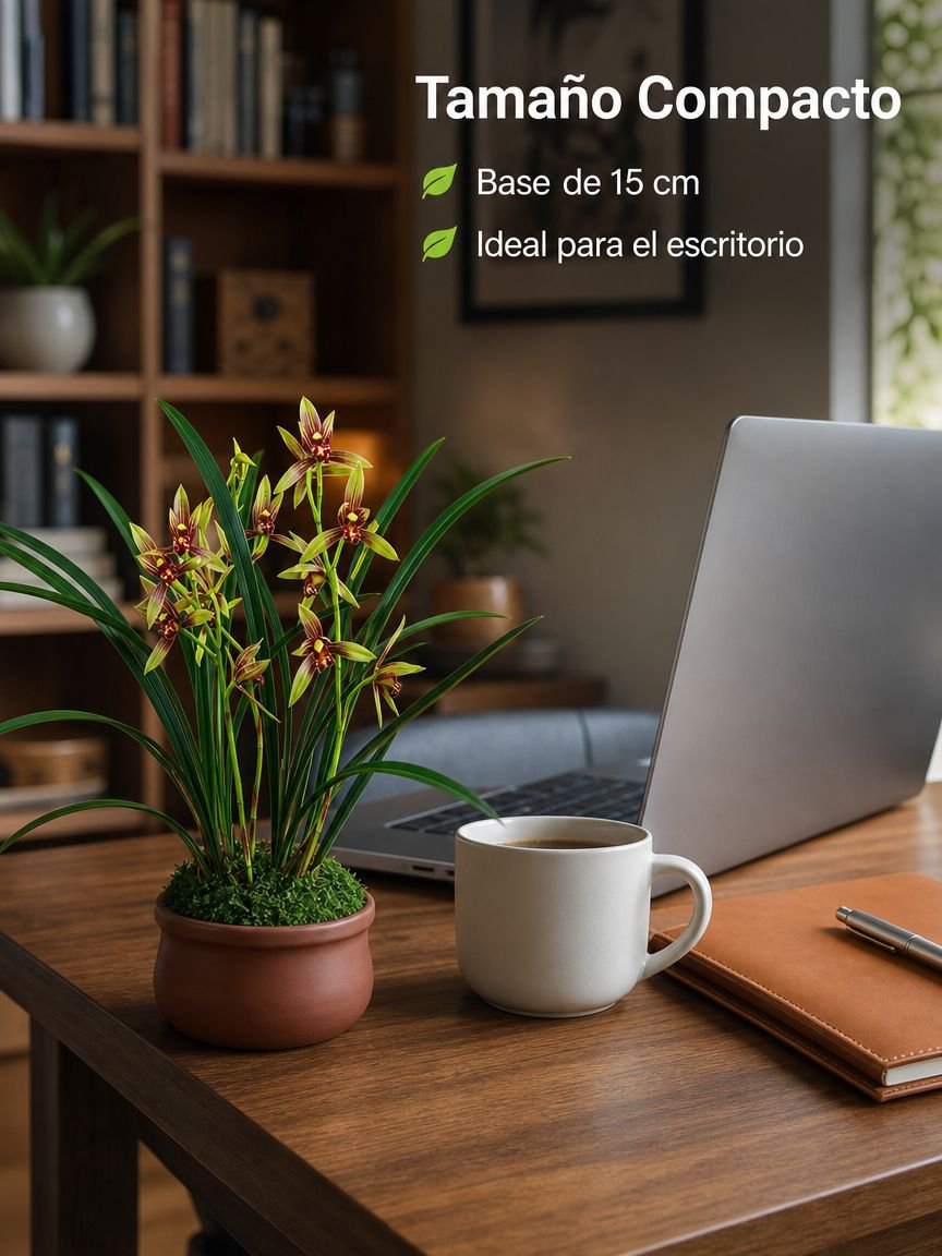 Decoración de bola de musgo con oncidium aromático