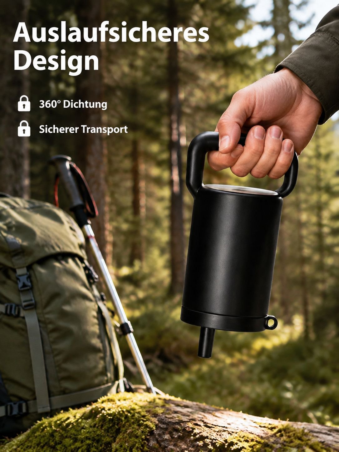Stylischer und großer Edelstahl-Thermobecher/Eisbecher