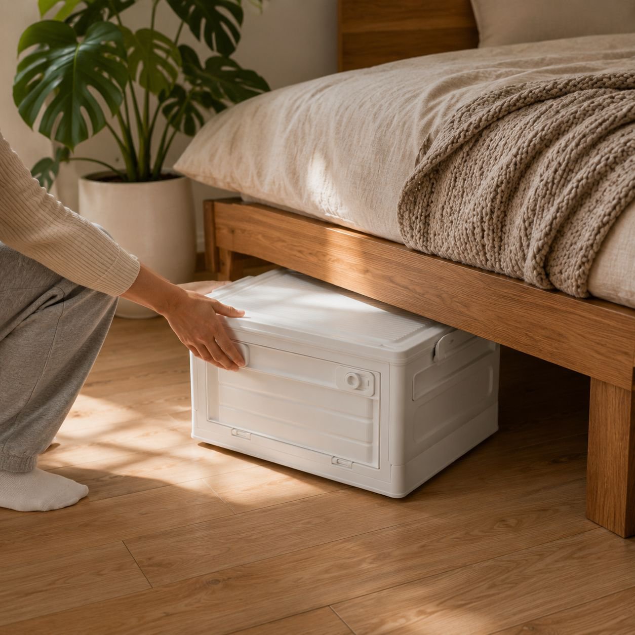 Large foldable storage box for household use