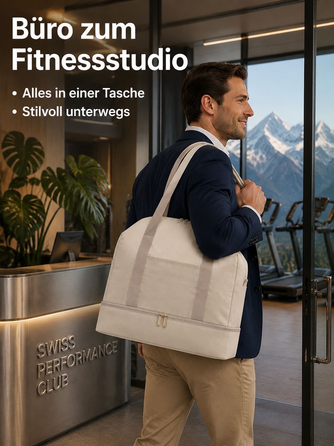 Tragbare Tasche mit Nass-Trocken-Trennung