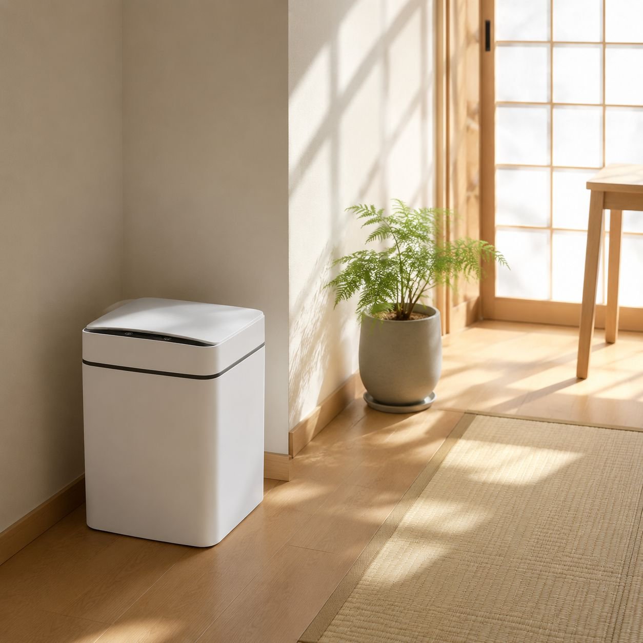家庭、オフィス、キッチン、浴室、医療施設などでのゴミ分別に対応する、自動蓋付きスマートセンサー式ゴミ箱。