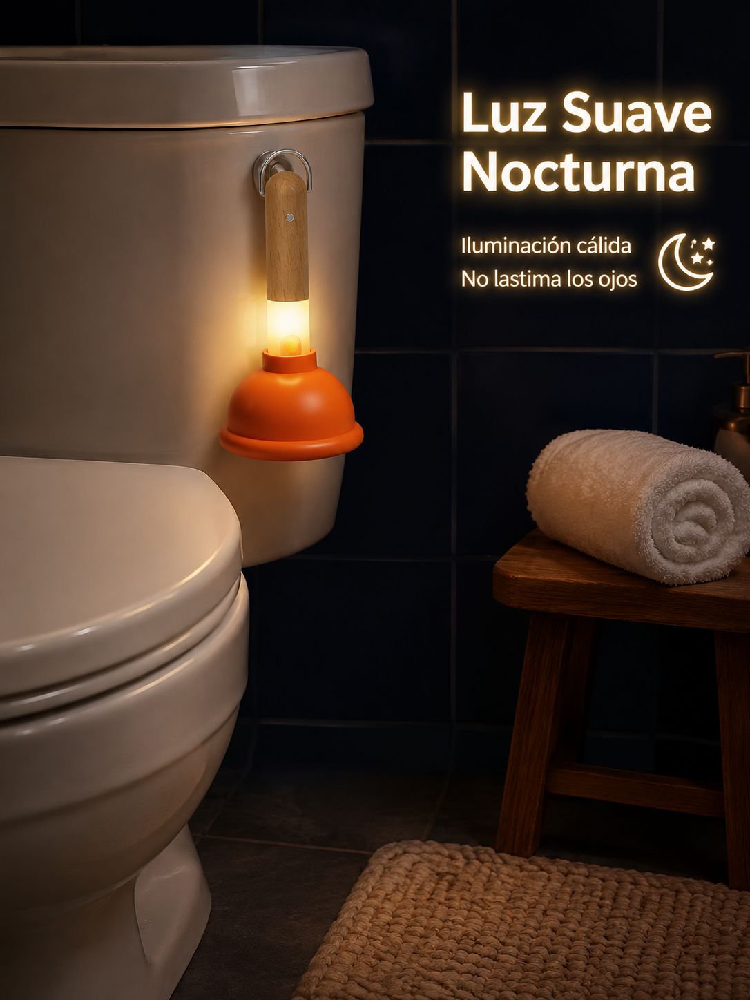 Luz nocturna recargable para inodoro