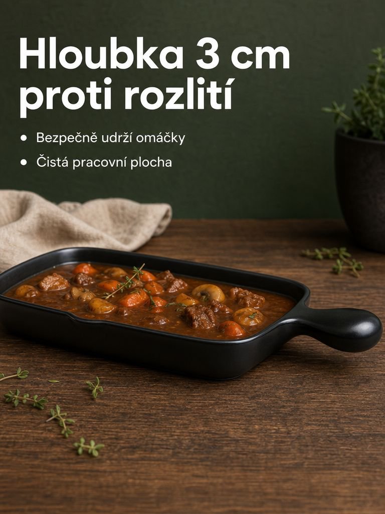 Odolný obdélníkový pekáč připravený k pečení
