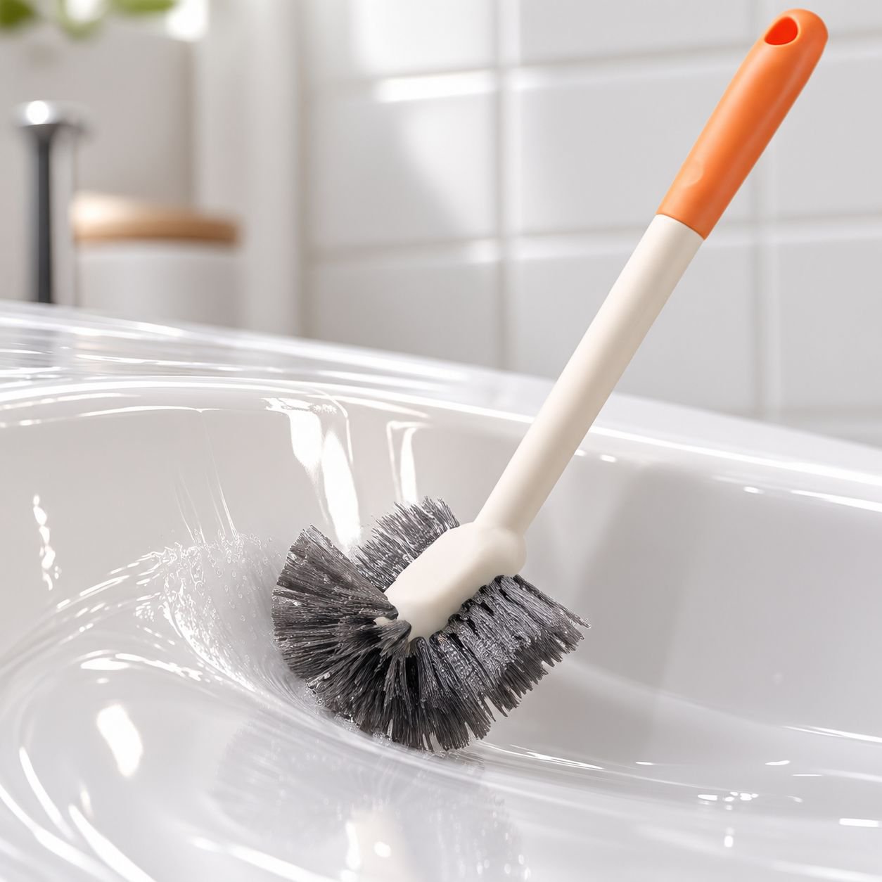 Cepillo de baño de mango extendido con cerdas suaves para una limpieza completa