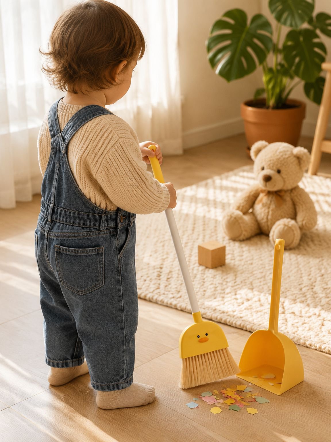 Set de escoba, recogedor y trapeador para bebés