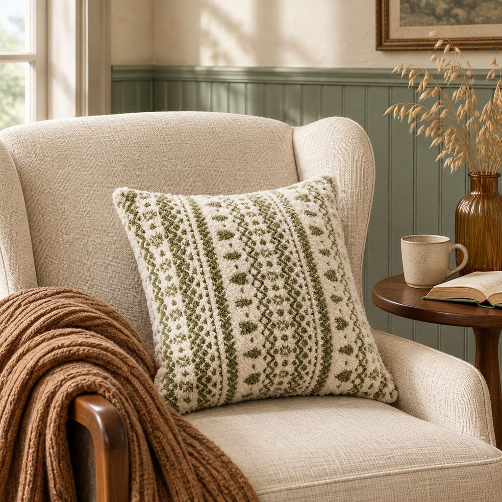 Retro Vintage Throw Pillow Case Bone Polka Dot Striped Couch Bed Cushion
