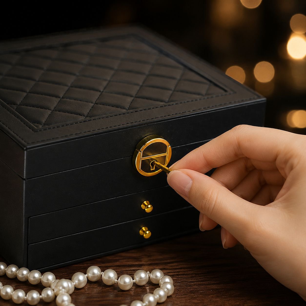 Three-Layer Multifunctional Leather Bracelet and Jewelry Case