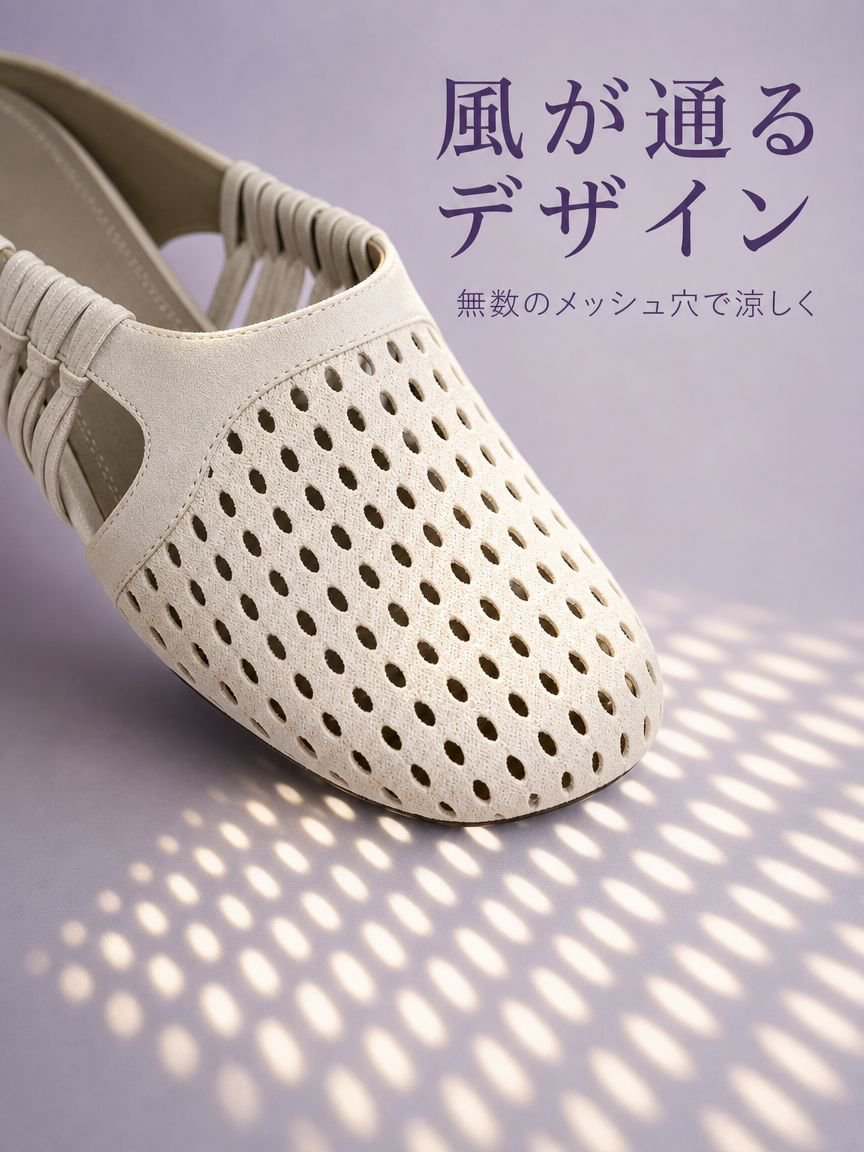 バックレス仕様のレディースサンダル後ろからの画像