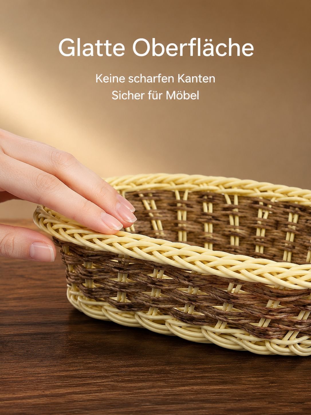 Kunst-Rattan Aufbewahrungskorb für Fernbedienungen und Kleinteile