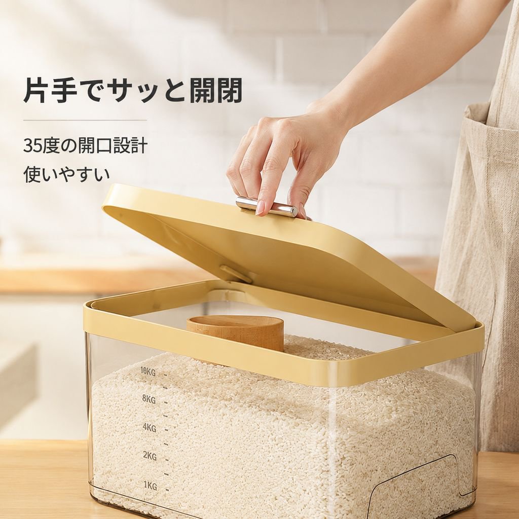 大容量キッチンキャビネット用米びつ