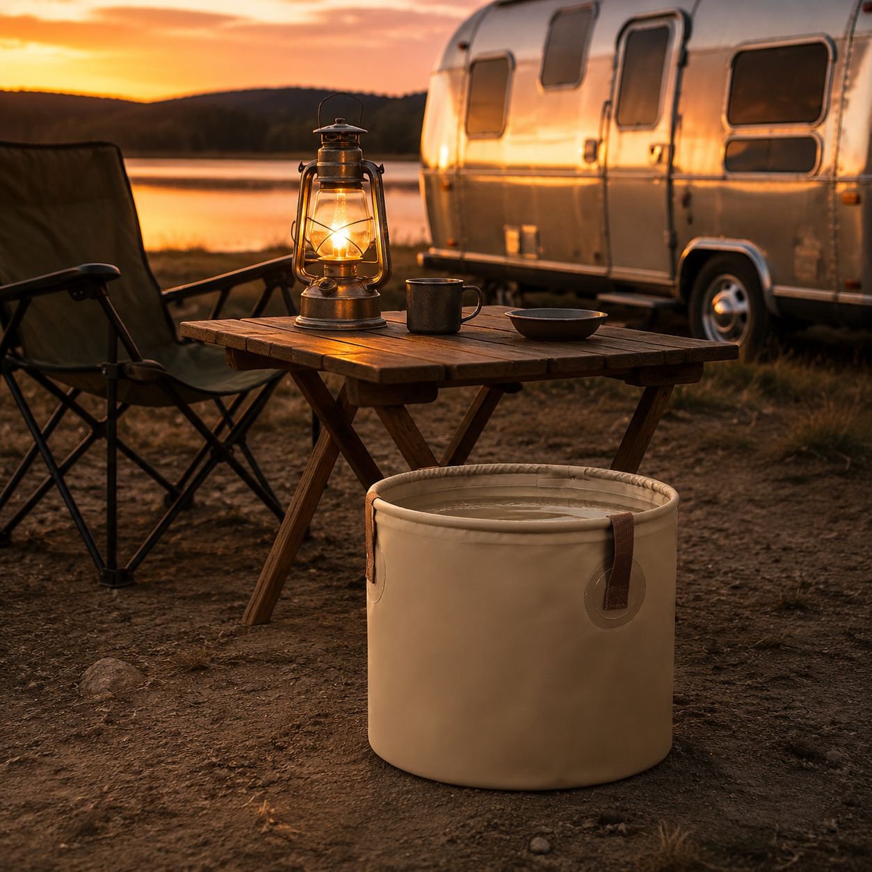 Collapsible handheld water bucket with large capacity for camping