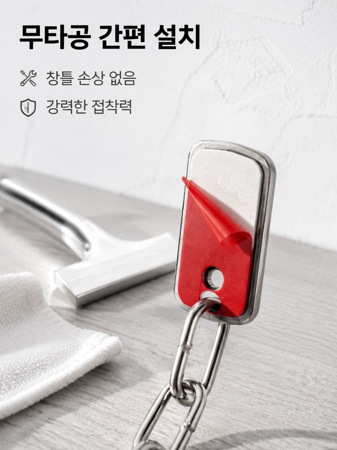 무타공 아동 안전 도난방지 창문 체인 잠금장치 탈부착 제한기