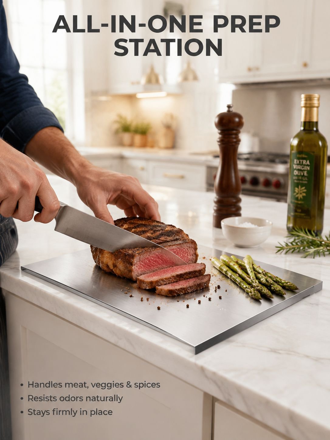 [Boost Efficiency] 4-in-1 Pure Titanium Cutting Board