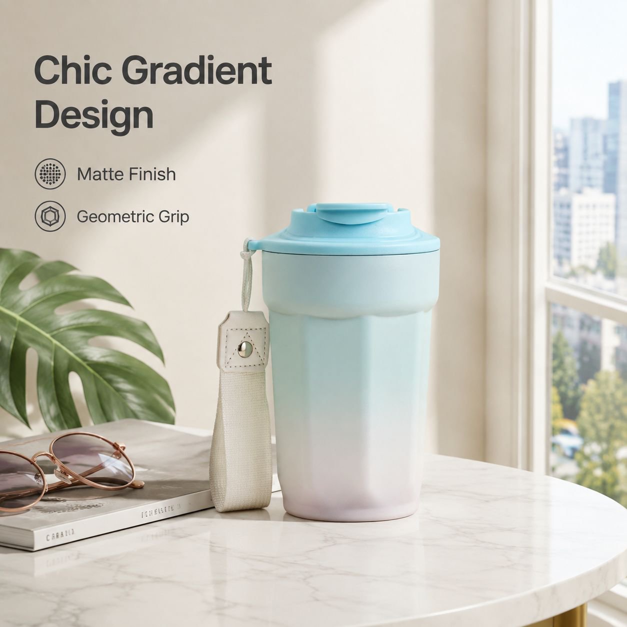 316 Stainless Steel Vacuum Insulated Mug with Convenient Carrying Strap