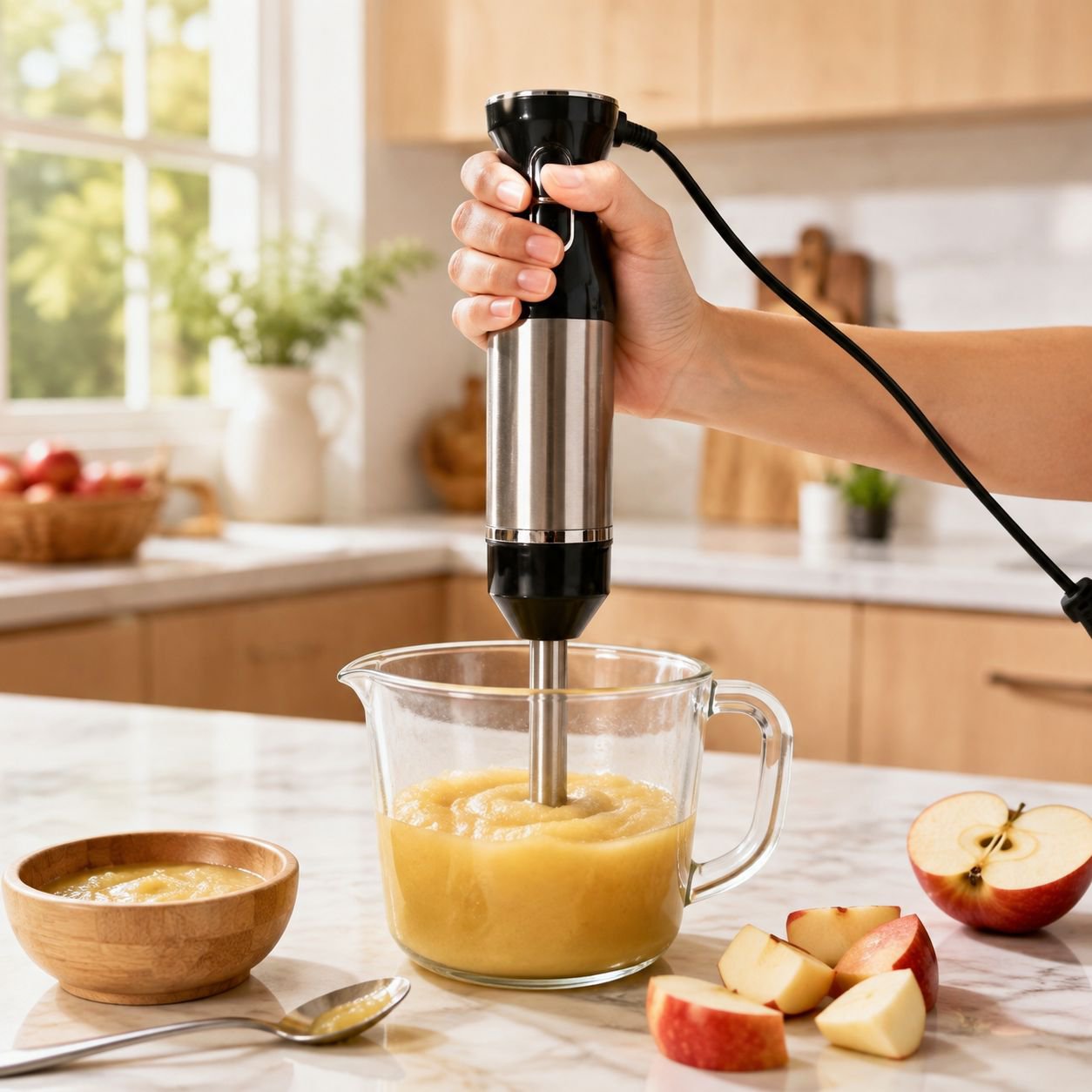 Procesador de alimentos multifuncional de mano, mini licuadora para jugos y purés de bebé