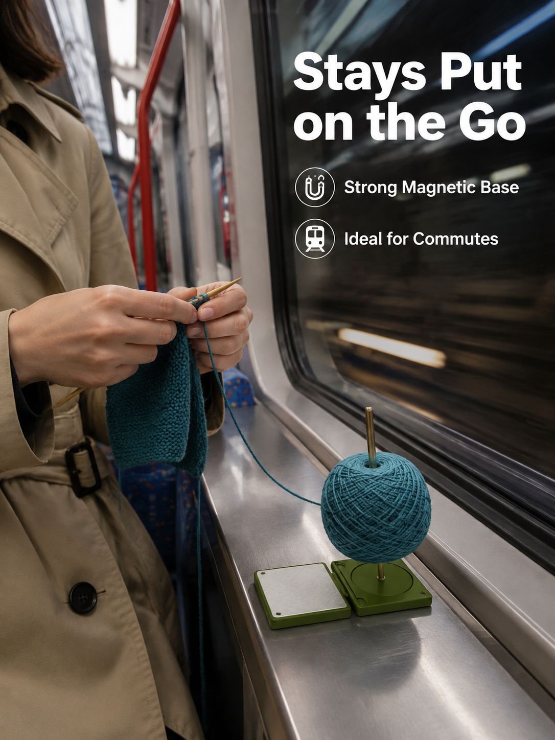 Portable Yarn Holder for Crochet & Knitting Machine Storage Rack