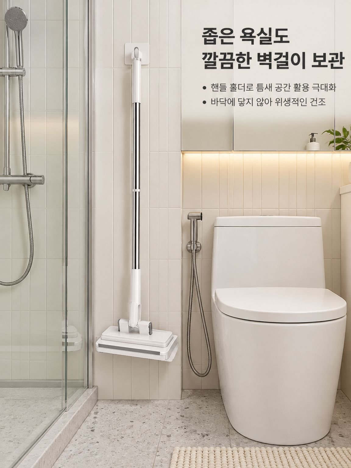 걸레 교체가 간편한 페이스타올 청소 밀대
