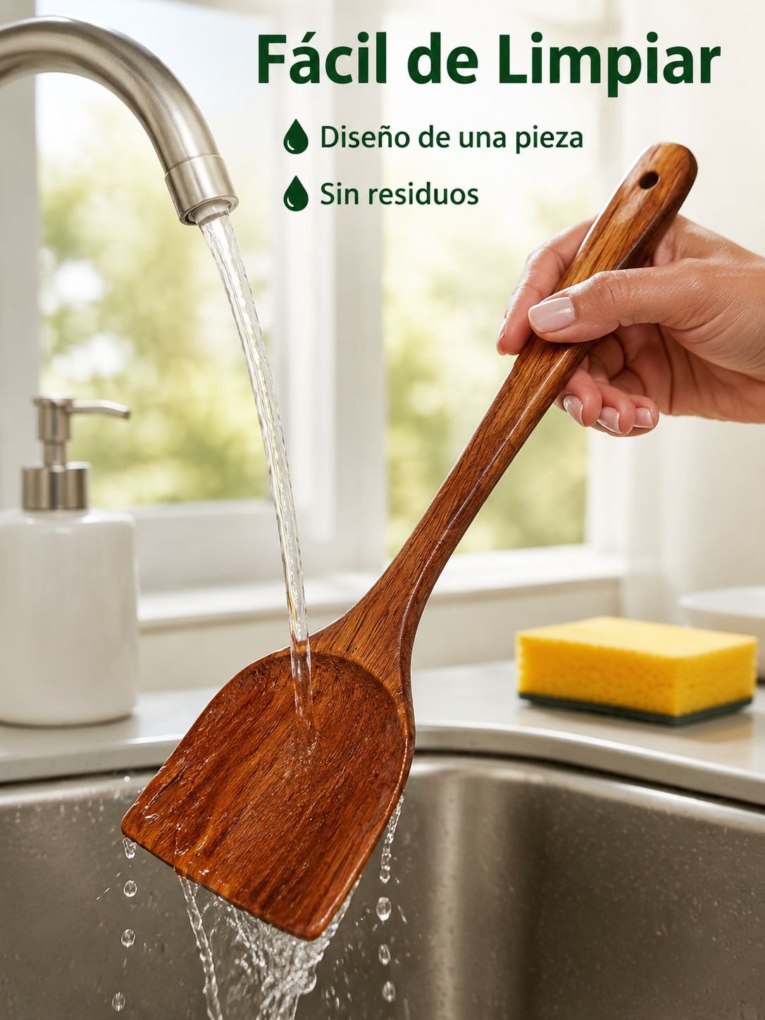 Espátula ergonómica de haya para chef