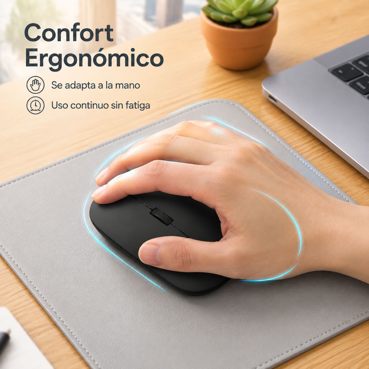 Ratón Bluetooth silencioso ergonómico