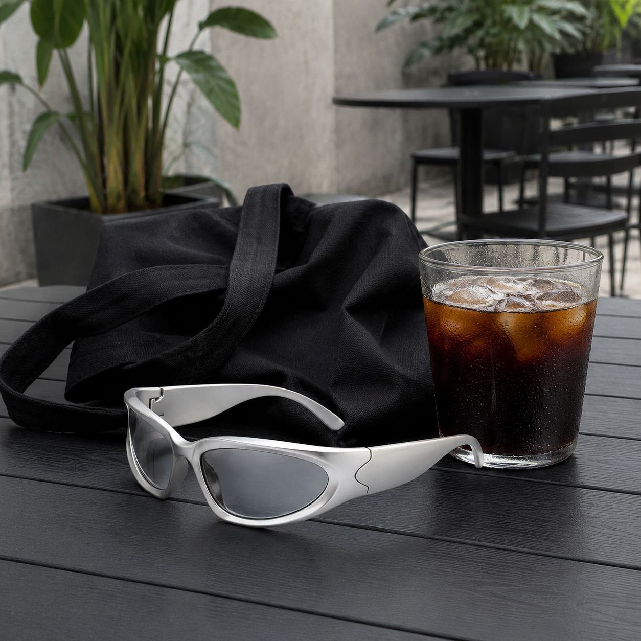 Detail shot of high-end sunglasses lens