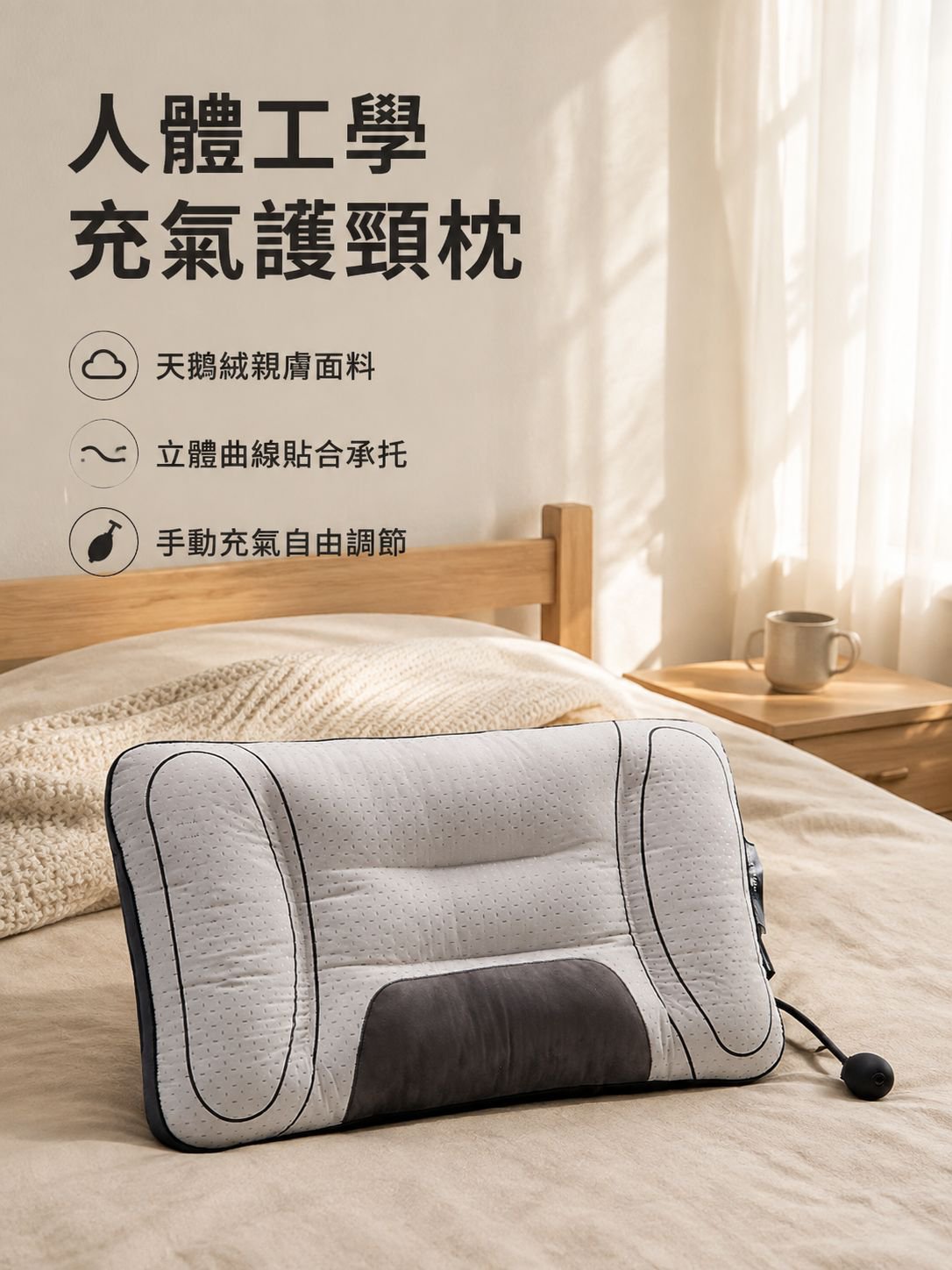 家用護頸椎充氣枕頭