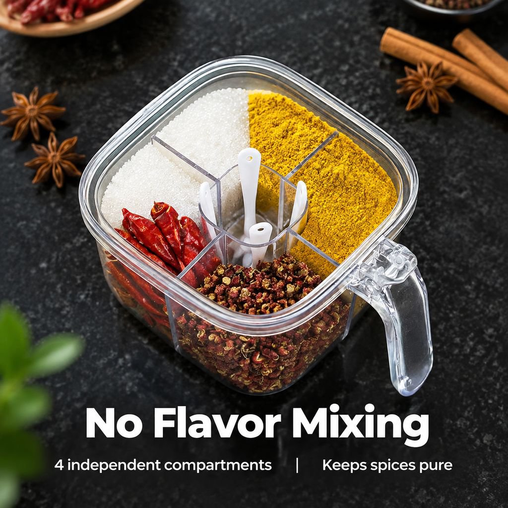 Transparent seasoning organizer for storing assorted kitchen spices